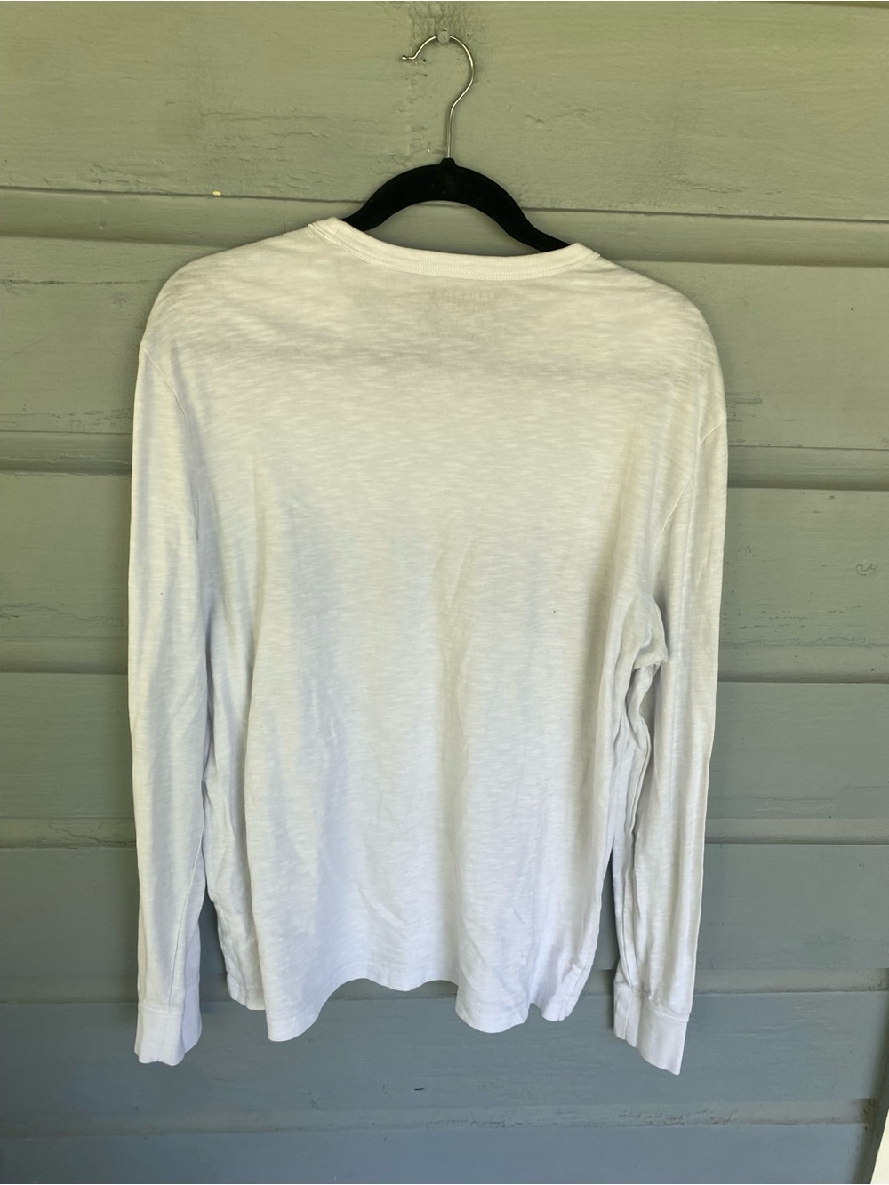 Faherty White Blue Stripe Sunwashed Slub Organic Cotton Shirt Sz M - Picture 5 of 5